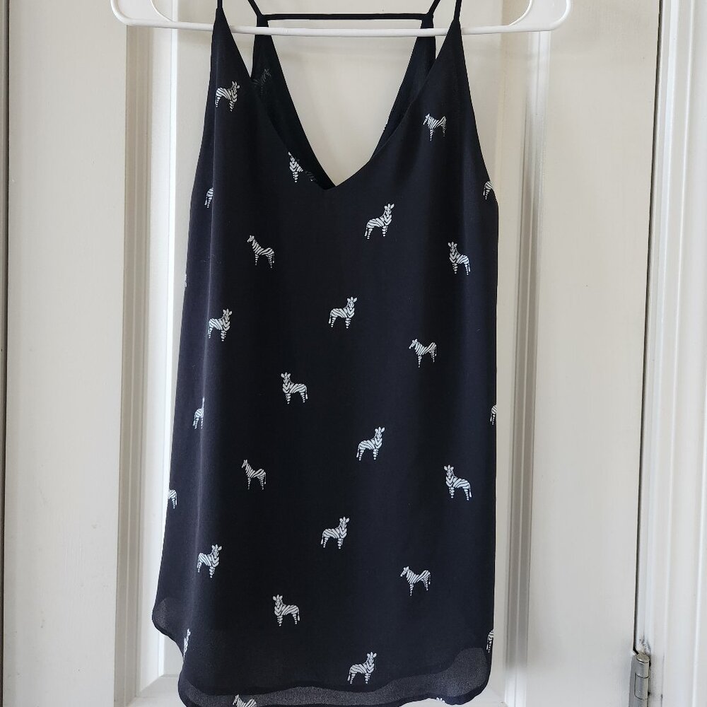 Loft Black Zebra Tank Top